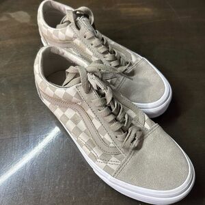 Vans Beige Checkered Sneakers